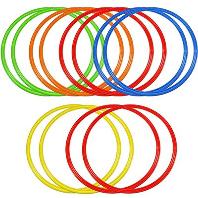 Libima Obstacle Course Ring Set Exercise Hoop Large Hoop Plastic Toys Playground Toys for Gymnastics Practice Party Games Educational Activities Holiday Decor, 5 Colors(12 Pcs,18.9 Inch)