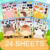 24 Sheets Make Your Own Farm Animals Stickers Make A Face Stickers for Kids Toddlers with Fantasy Farm Animals DIY Craft Kids Party Favor Supplies Crafts view 3