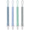 4-Pack Silicone Pacifier Clips with One-Piece Beads for Baby Boys and Girls - Flexible and Rust-Free Holders for Teething Relief and Baby Essentials, Safe for Newborns (Flat, Grey) view 1