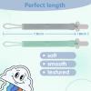 4-Pack Silicone Pacifier Clips with One-Piece Beads for Baby Boys and Girls - Flexible and Rust-Free Holders for Teething Relief and Baby Essentials, Safe for Newborns (Flat, Grey) view 3