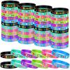 60 Pcs Welcome Back to School Bracelets Silicone Wristbands Rubber 100 Days of School/First Day of School Party Rubber Bracelets for Birthday Party Supplies Decorations Prize School Gift view 1