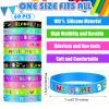 60 Pcs Welcome Back to School Bracelets Silicone Wristbands Rubber 100 Days of School/First Day of School Party Rubber Bracelets for Birthday Party Supplies Decorations Prize School Gift view 2