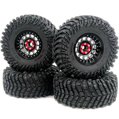 HOBBYSOUL Height 5.0''/127mm Tires 2.2'' Tyres & 2.2 Beadlock Wheels Adjustable 4 Offsets Rims for RC Mud Crawler Trail Gen8 Everest 10 gen 7 Pro/Axial Capra Wraith,HS701234