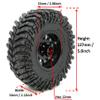 HOBBYSOUL Height 5.0''/127mm Tires 2.2'' Tyres & 2.2 Beadlock Wheels Adjustable 4 Offsets Rims for RC Mud Crawler Trail Gen8 Everest 10 gen 7 Pro/Axial Capra Wraith,HS701234 view 2