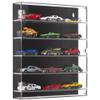 KISLANE 5-Tier Acrylic Toy Car Storage, Toy Cars & Matchbox Cars Display Case, Transparent Toy Car Case Showcase with Magnetic Switch Door (5-Tiers) view 1