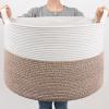 Goodpick Large Storage Basket, 83L Dorm Room Essentials, Blanket Woven Rope Basket for Living Room, Baby Blanket Storage, 21.7 x 13.8 inches view 1