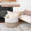 Goodpick Large Cotton Rope Basket, 83L Big Woven Storage, Blanket Organizers and Storage, Baby Nursery Laundry Basket, Extra Large Toy Bin for Storage, 21.7 x 13.8 inches view 2