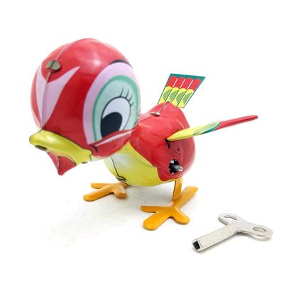 Charmgle Jumping Duck Tin Toy Retro Spring Wind-up Toy Home Farm Decoration Christmas Party Plaything for Over 16 Years Old