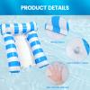 2 Pack Inflatable Pool Floats 4-in-1 Pool Hammock with Bottom Mesh 3 Tubes Inflatable Hammock for Adults,Portable Floating Chair Bed for Travel, Swimming Pool Hot Tub view 3