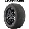 1/8 Scale RC Racing Car Tires, 17mm Hex 1/8 RC Foam Tires&Nylon Wheels Rims 105mm Set for HSP HPI Racing Car Toys 4PCS Black view 3