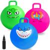 Hymaz Bounce Balls with Handles for Kids, 3 Pack Hopper Ball for Kids 3-6, Hippity Hop Balls 18 Inch with Air Pump, Jumping Bouncing Ball Ride On Toys for Sports Games Balance Exercise Fun view 1