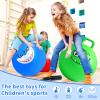 Hymaz Bounce Balls with Handles for Kids, 3 Pack Hopper Ball for Kids 3-6, Hippity Hop Balls 18 Inch with Air Pump, Jumping Bouncing Ball Ride On Toys for Sports Games Balance Exercise Fun view 2