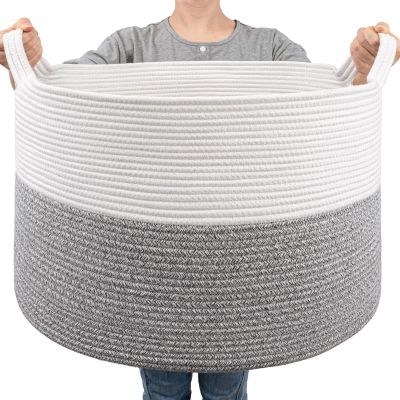 Goodpick Extra Large Rope Basket, 83L Blanket Basket Living Room, Baby Toy Storage, Woven Storage for Clothes, Big Toy Bin for Kids Organizer, 21.7 x 13.8 inches