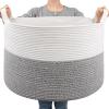 Goodpick Extra Large Rope Basket, 83L Blanket Basket Living Room, Baby Toy Storage, Woven Storage for Clothes, Big Toy Bin for Kids Organizer, 21.7 x 13.8 inches view 1
