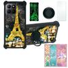 Case for Honor 70 Lite Case Compatible with Honor 70 Lite Phone Case Cover [with Tempered Glass Screen Protector][PC + TPU 2 in 1][Ring Support] [Gold Glitter+Luminous] JSH-TT view 1