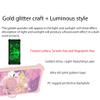 Case for Nokia C32 Case Compatible with Nokia C32 Phone Case Cover [with Tempered Glass Screen Protector][PC + TPU 2 in 1][Ring Support] [Gold Glitter+Luminous] JSF-DJS view 3