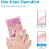 Case for Nokia C32 Case Compatible with Nokia C32 Phone Case Cover [with Tempered Glass Screen Protector][PC + TPU 2 in 1][Ring Support] [Gold Glitter+Luminous] JSF-DJS view 4