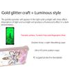 Case for OnePlus Ace 2V Case Compatible with OnePlus Ace 2V Phone Case Cover [with Tempered Glass Screen Protector][PC + TPU 2 in 1][Ring Support] [Gold Glitter+Luminous] JSF-JJS view 3