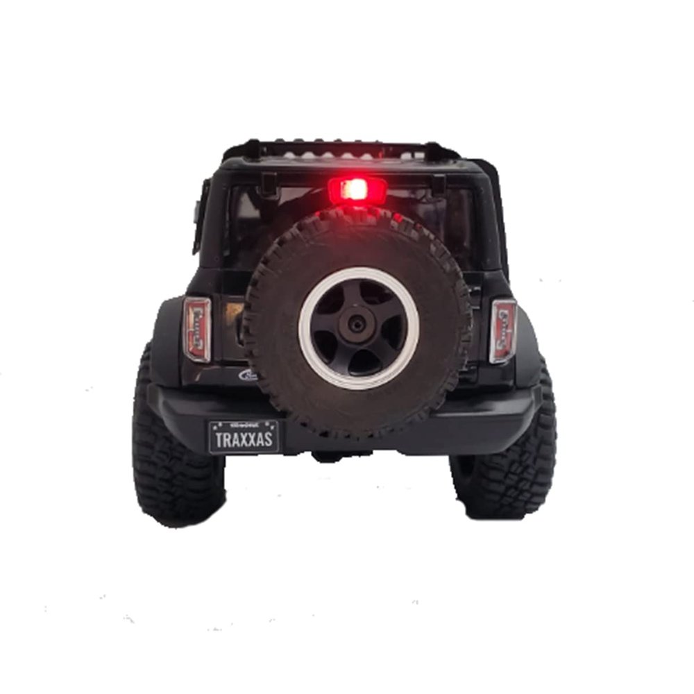 JOYSOG RC Rear Brake Lamp Tail Light with Spare Tire Holder Bracket for Traxxas 1/18 TRX4M Bronco Car, High Mount Stop Light with Spare Tire Mounting Bracket Carrier