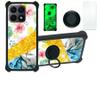 Case for Honor X8a Case Compatible with Honor X8a Phone Case Cover [with Tempered Glass Screen Protector][PC + TPU 2 in 1][Ring Support] [Gold Glitter+Luminous] JSH-SHS view 1