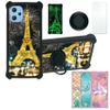 Case for UMIDIGI F3 Pro 5G Case Compatible with UMIDIGI F3 Pro 5G Phone Case Cover [with Tempered Glass Screen Protector][PC + TPU 2 in 1][Ring Support] [Gold Glitter+Luminous] JSH-TT view 1