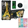 Case for Realme C33 2023 Case Compatible with Realme C33 2023 Phone Case Cover [with Tempered Glass Screen Protector][PC + TPU 2 in 1][Ring Support] [Gold Glitter+Luminous] JSH-TT view 1