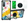 Case for VIVO Y76 5G Case Compatible with VIVO Y76 5G Phone Case Cover [with Tempered Glass Screen Protector][PC + TPU 2 in 1][Ring Support] [Gold Glitter+Luminous] JSH-SHS view 1