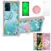 Case for Realme 10 Case Compatible with Realme 10 Phone Case Cover [with Tempered Glass Screen Protector][PC + TPU 2 in 1][Ring Support] [Gold Glitter+Luminous] JSF-YHD view 1