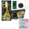 Case for Realme C55 Case Compatible with Realme C55 Phone Case Cover [with Tempered Glass Screen Protector][PC + TPU 2 in 1][Ring Support] [Gold Glitter+Luminous] JSH-TT view 1
