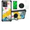 Case for Vivo iQOO Z7i Case Compatible with Vivo iQOO Z7i Phone Case Cover [with Tempered Glass Screen Protector][PC + TPU 2 in 1][Ring Support] [Gold Glitter+Luminous] JSH-SHS view 1