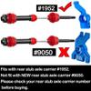 HopsupRC Drive Shaft CVD Upgrades Part for 1/10 Slash VXL 4X4,Stampede VXL 4X4,Rustler VXL 4X4,Hoss VXL 4X4 4WD,4PCS Steel #45 Front Rear Transmission Universal Driveshaft Axles Hops Up,Red view 4