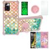 Case for ZTE Blade V40 Smart 5G Case Compatible with ZTE Blade V40 Smart 5G Phone Case Cover [with Tempered Glass Screen Protector][PC + TPU 2 in 1][Ring Support] [Gold Glitter+Luminous] JSF-YL view 1