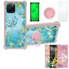 Case for Huawei Enjoy 50z Case Compatible with Huawei Enjoy 50z Phone Case Cover [with Tempered Glass Screen Protector][PC + TPU 2 in 1][Ring Support] [Gold Glitter+Luminous] JSF-YHD view 1
