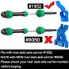 hopsupRC Drive Shaft CVD Upgrades Part for 1/10 Slash VXL 4X4,Stampede VXL 4X4,Rustler VXL 4X4,Hoss VXL 4X4 4WD,4PCS Steel #45 Front Rear Transmission Universal Driveshaft Axles Hops Up, Green view 4