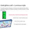 Case for Vivo iQOO Z7i Case Compatible with Vivo iQOO Z7i Phone Case Cover [with Tempered Glass Screen Protector][PC + TPU 2 in 1][Ring Support] [Gold Glitter+Luminous] JSL-SZH view 3