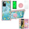 Case for ZTE Blade V40 Smart 5G Case Compatible with ZTE Blade V40 Smart 5G Phone Case Cover [with Tempered Glass Screen Protector][PC + TPU 2 in 1][Ring Support] [Gold Glitter+Luminous] JSF-YHD view 1
