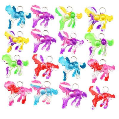 colorbopop Bulk Mini pop Bubble Keychain Fidget Present,Horse Party Favors,Classroom Students Boys Girls Birthday Small Gifts
