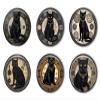 Black Cat Tarot Magnet Set of 6 Large 1.25" Round Magnets view 1