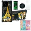 Case for Poco C55 Case Compatible with Poco C55 Phone Case Cover [with Tempered Glass Screen Protector][PC + TPU 2 in 1][Ring Support] [Gold Glitter+Luminous] JSH-TT view 1