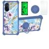 Case for Huawei Enjoy 50 Case Compatible with Huawei Enjoy 50 Phone Case Cover [with Tempered Glass Screen Protector][PC + TPU 2 in 1][Ring Support] [Gold Glitter+Luminous] JSL-SZH view 1