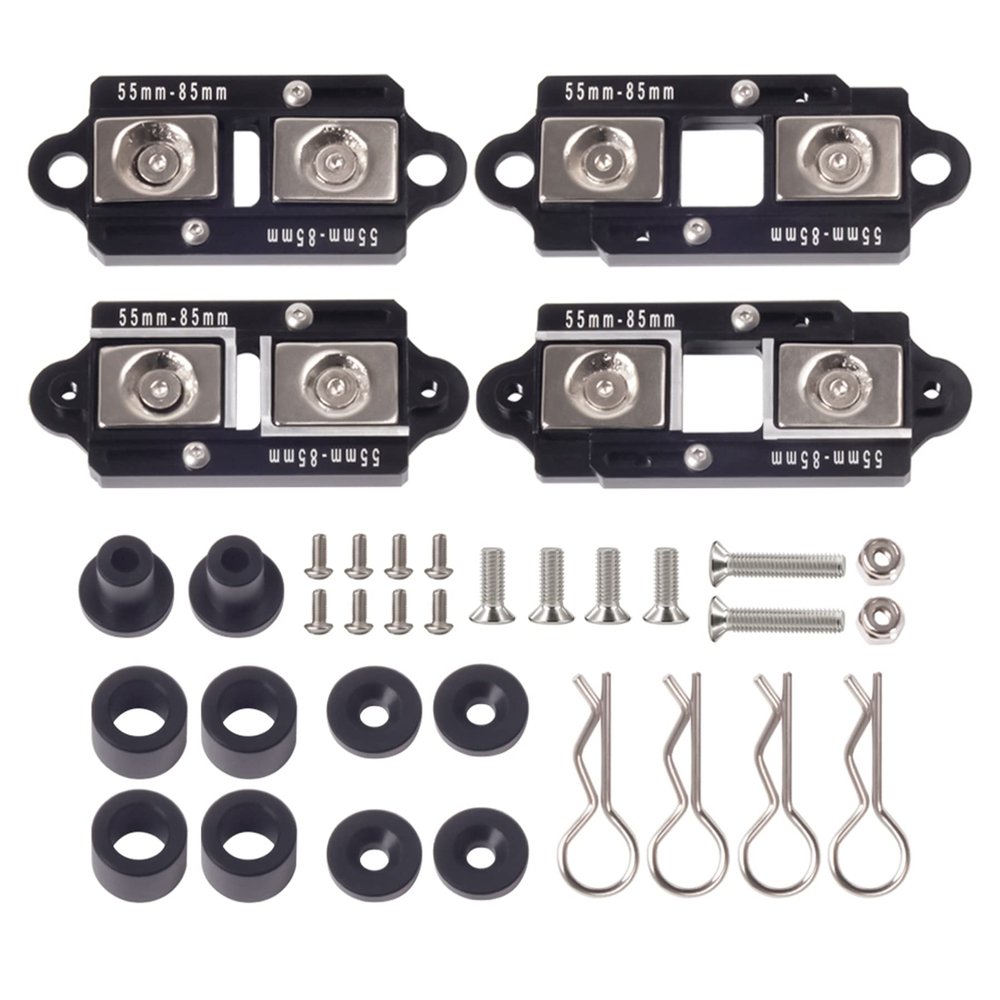 TRX4 Body Mounts 4Pcs Adjustable Magnetic Body Post Mount Car Shell Column 55-85mm for 1/10 RC Crawler Axial SCX10 TRX4 TRX6 SCX10 90046 D90 86100 MST CFX TRX4 Upgrades (RC Body mounts A)