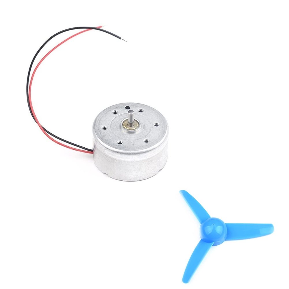 KUSTAT axial Battery R300C Mini DC High-Speed Motor with Wire, Low Noise 300 Hand-Made DIY Motor with Wire and Fan Propeller Hobby Gear (Size : Motor with 803 Propeller)