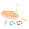 Ciieeo 1 Set of Miniature Boat Figure Plastic Fishing Boat Swimming Ring Chinese Style Boat Model Ocean Beach Fairy Garden Micro Landscape Dollhouse Ornament view 1