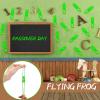 Hanaive 100 Pcs Flying Slingshot Frogs Toys Passover Day Toys Stretchy Slingshot Fun Shooting Flying Green Frogs Playthings Sticky Playthings for Party Favors Birthday Classroom Exchange Prizes Game view 3