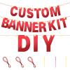 TaoBary 112 Pcs DIY Letter Kit Glitter Customizable Banner Letters Include 107 Letters and Numbers 3 Rope and 2 Needles for Birthday Halloween Christmas Wedding Valentine Party Decor(Bright Red) view 4