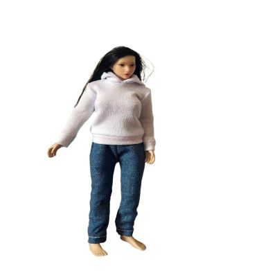 1/12 Scale Female Clothes Hoodie +Jeans Model for 6" Body(no Figure)