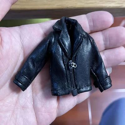 1/12 Scale Clothes Tops Pu Leather Coat Model for 6" Soldier Body Figure