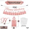 KatchOn, Glitter Rose Gold Happy Birthday Photo Banner - Prestrung, 10 Feet | Bday Picture Banner Decoration for Happy Birthday Decorations | Rose Gold Party Decorations view 4