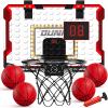 TEMI Basketball Hoop Indoor, LED Light Mini Basketball Hoop with 4 Balls & Electronic Scoreboard, Over The Door Basketball Hoop, Basketball Gifts for 5 6 7 8 9 10 11 12 Year Old Boys Girls Kids Teen view 1