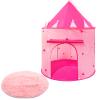 Woanger Princess Castle Play Tent Round Shaggy Area Rug Set Room Decor 39 x 39 Inch Circle Fluffy Plush Cute Rugs for Bedroom Foldable Tent for Kids Girls Indoor Outdoor Pet Living Room (Heart Style) view 1